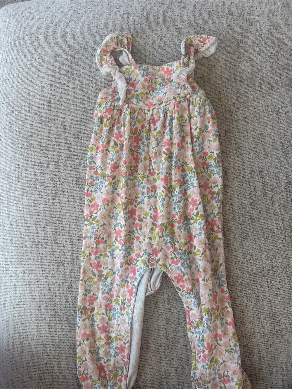 Carter's Floral One-Piece Romper in White, Pink, Green